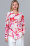 Pink Printed Long Sleeve Button Up