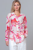 Pink Printed Long Sleeve Button Up