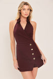 Red Bean Woven Romper