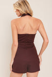 Red Bean Woven Romper