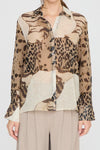 Animal Print Button Down Blouse