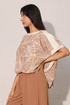 Camel Leaf Print Top