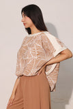 Camel Leaf Print Top