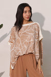 Camel Leaf Print Top
