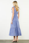 Blue Striped Tie Strap Maxi Dress