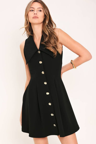 Black Button Down Mini Dress
