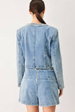Light Denim Cropped Jacket