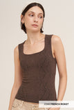 French Roast Snake Skin Square Neck Top