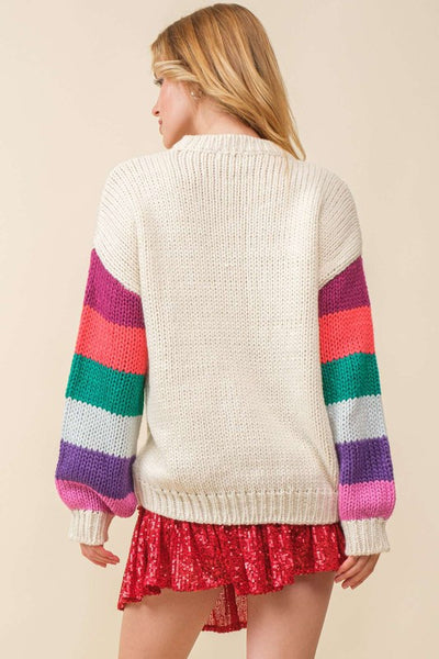 Cheers Sparkle Color Block Sweater
