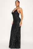 Black Textured Fabric Maxi Dress