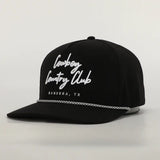 Black Cursive Roped Hat