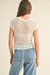 Off White Crochet Knitted Front and Back Reversible Top