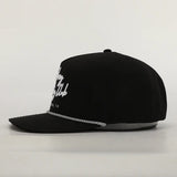Black Cursive Roped Hat