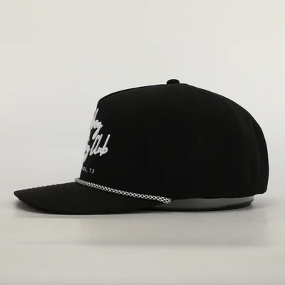 Black Cursive Roped Hat