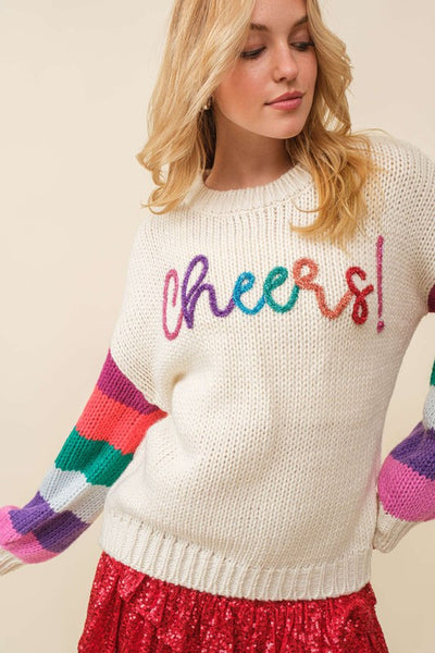 Cheers Sparkle Color Block Sweater