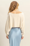 Frayed Detail Long Sleeve Crop Top