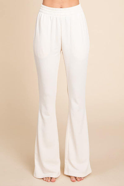 White Colored Two Piece Cropped Zip Up Top and Pants