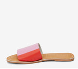 Poppy Pink and Red Slide Sandals