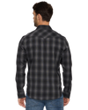 Black and Gray Plaid Button Down Long Sleeve Shirt