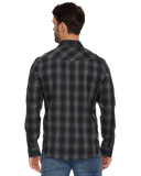 Black and Gray Plaid Button Down Long Sleeve Shirt