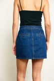 Denim Stitch Detail Mini Skirt