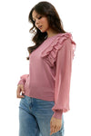 Mauve Ruffle Sweater