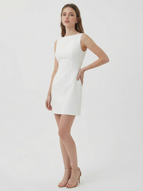 White Open Back Mini Dress