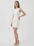 White Open Back Mini Dress