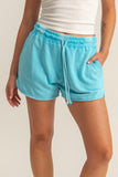 Aqua Drawstring Shorts