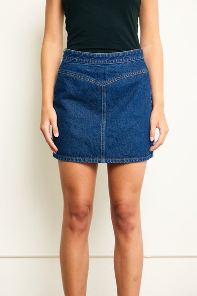 Denim Stitch Detail Mini Skirt