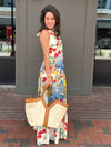 Printed Italy Maxi Halter Dress
