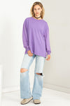 Wisteria Colored Oversized Long Sleeve T-Shirt
