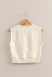 Cream Sleeveless Crop Top