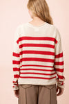 Red Striped Oversized Knit Sweater