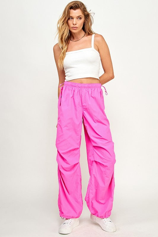 Hot Pink Parachute Wide Leg Pants – THE WEARHOUSE