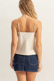 Cream Cowl Neck Satin Cami
