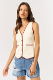 Off-White Brown Contrast Sweater Vest