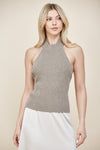 Olive Gold Sweater Halter Top