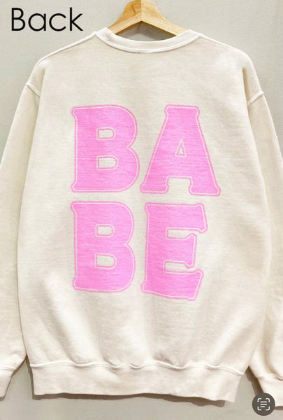 Baby Pink "Babe" Galentines Sweatshirt