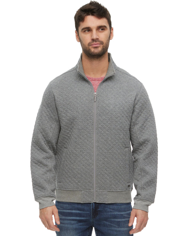 Heather Grey Quilted Full Zip Up Jacket