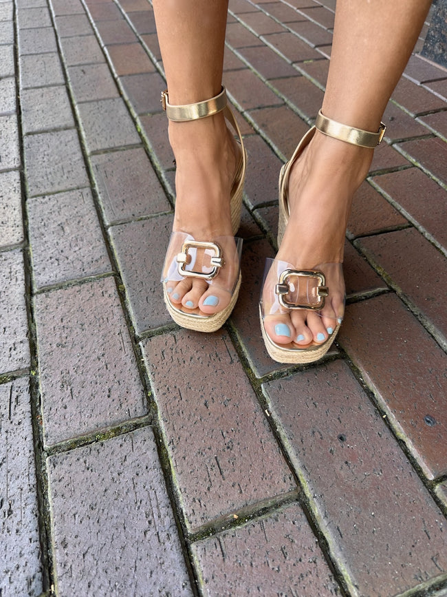 Clear and Gold Wedge