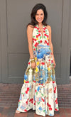 Printed Italy Maxi Halter Dress
