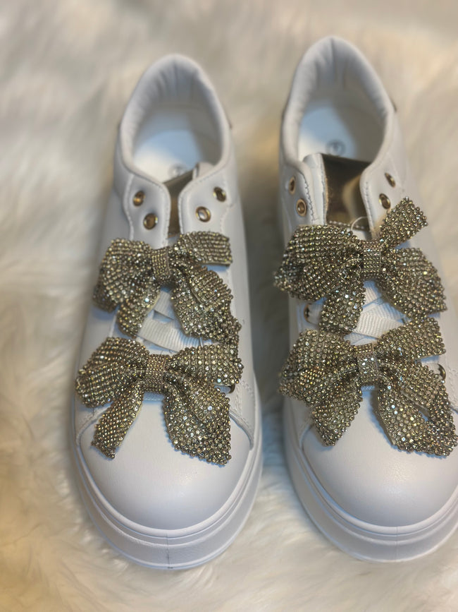 Rhinestone Bow Sneakers