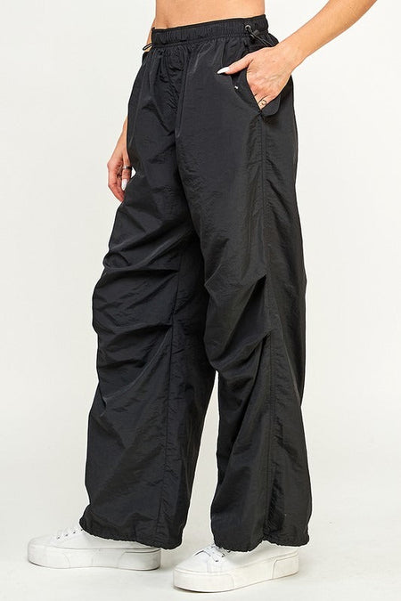Black Colored High Waisted Capri Active Joggers with Pockets