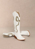 Ruby White Gold Bow Western Boots