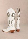 Ruby White Gold Bow Western Boots