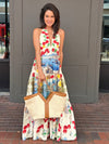 Printed Italy Maxi Halter Dress