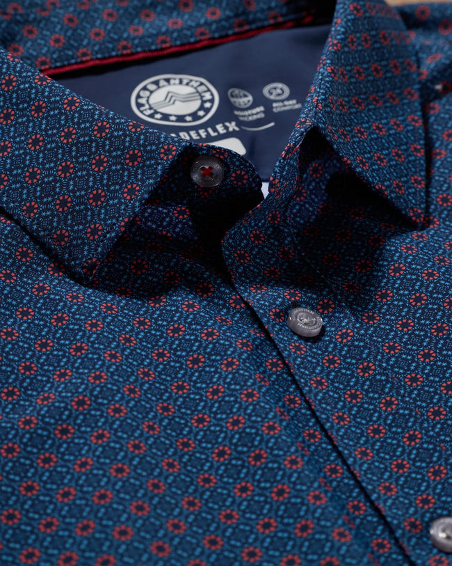 Navy and Red Printed Madeflex Shirt