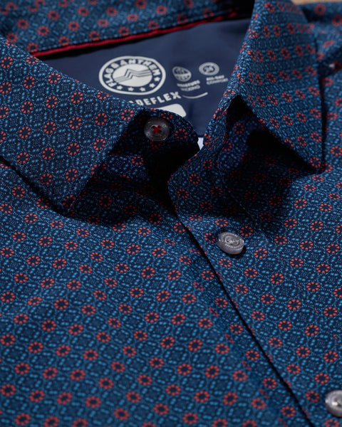 Navy and Red Printed Madeflex Shirt