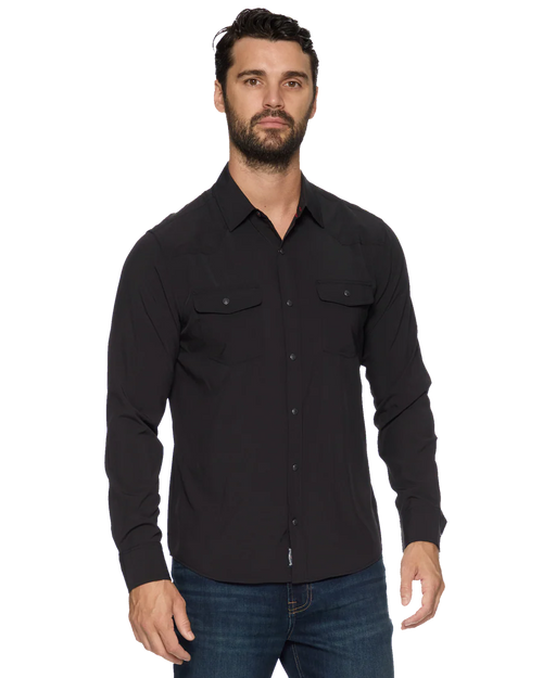 Black Pearl Snap Button Up Performance Shirt